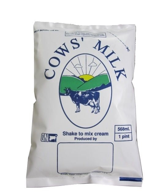568ml (1 pint) Goats pasteurised milk bags Milk Produce